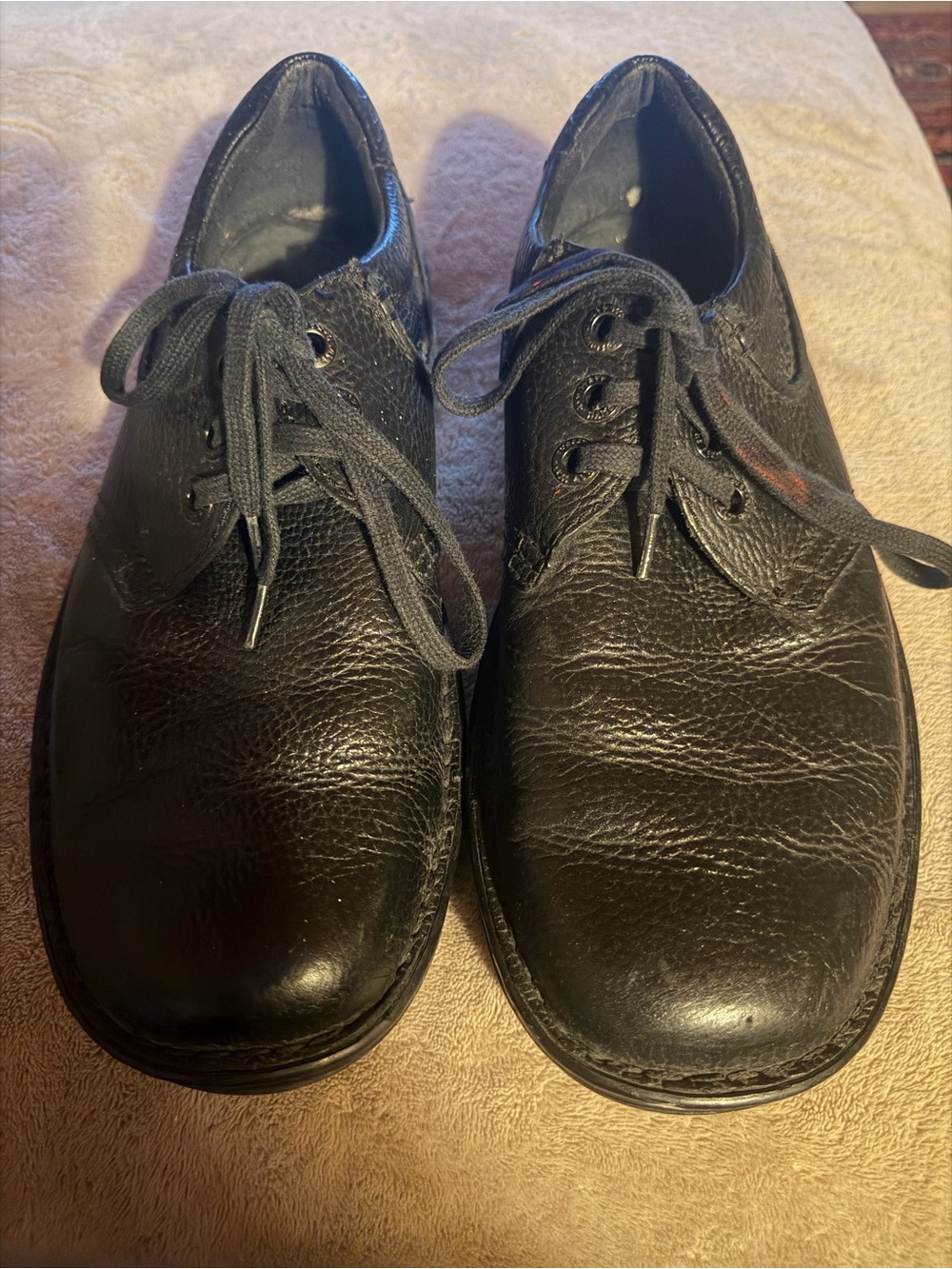 Dr. Martens Black Textured Leather Hampshire Industrial line Shoes, Size 9